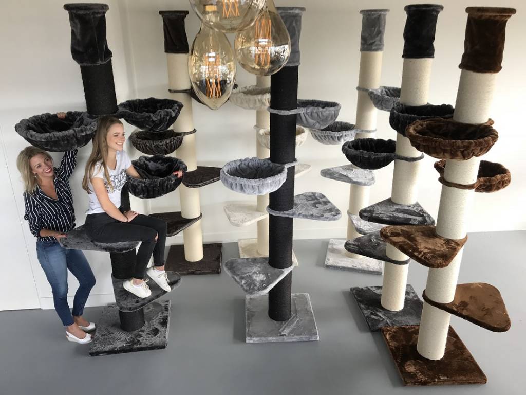 Arbre à chat maine coon tower plus (noir / gris clair) | LIVRAISON