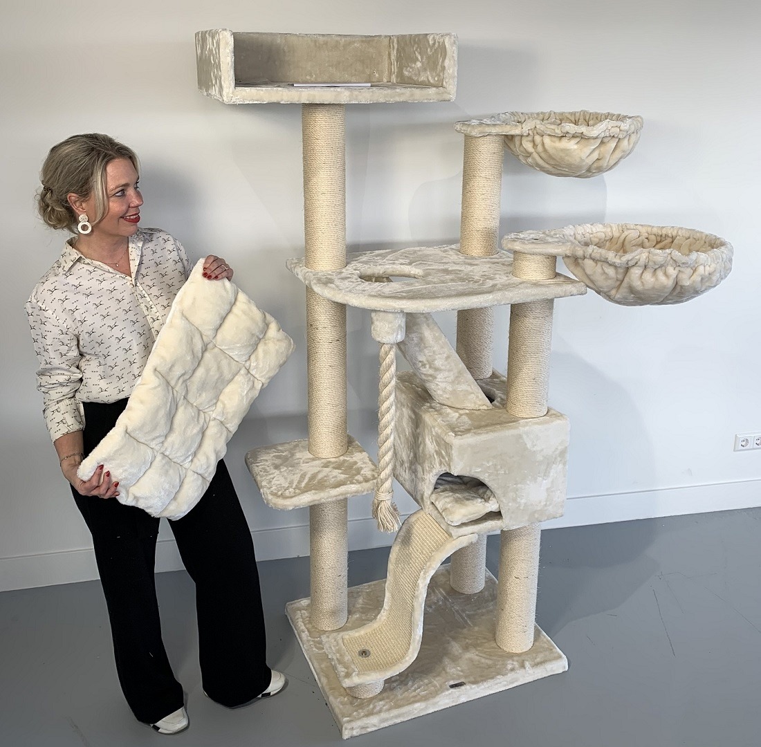 Arbre à chat Kilimanjaro Deluxe PLUS (crème) LIVRAISON GRATUITE Cat