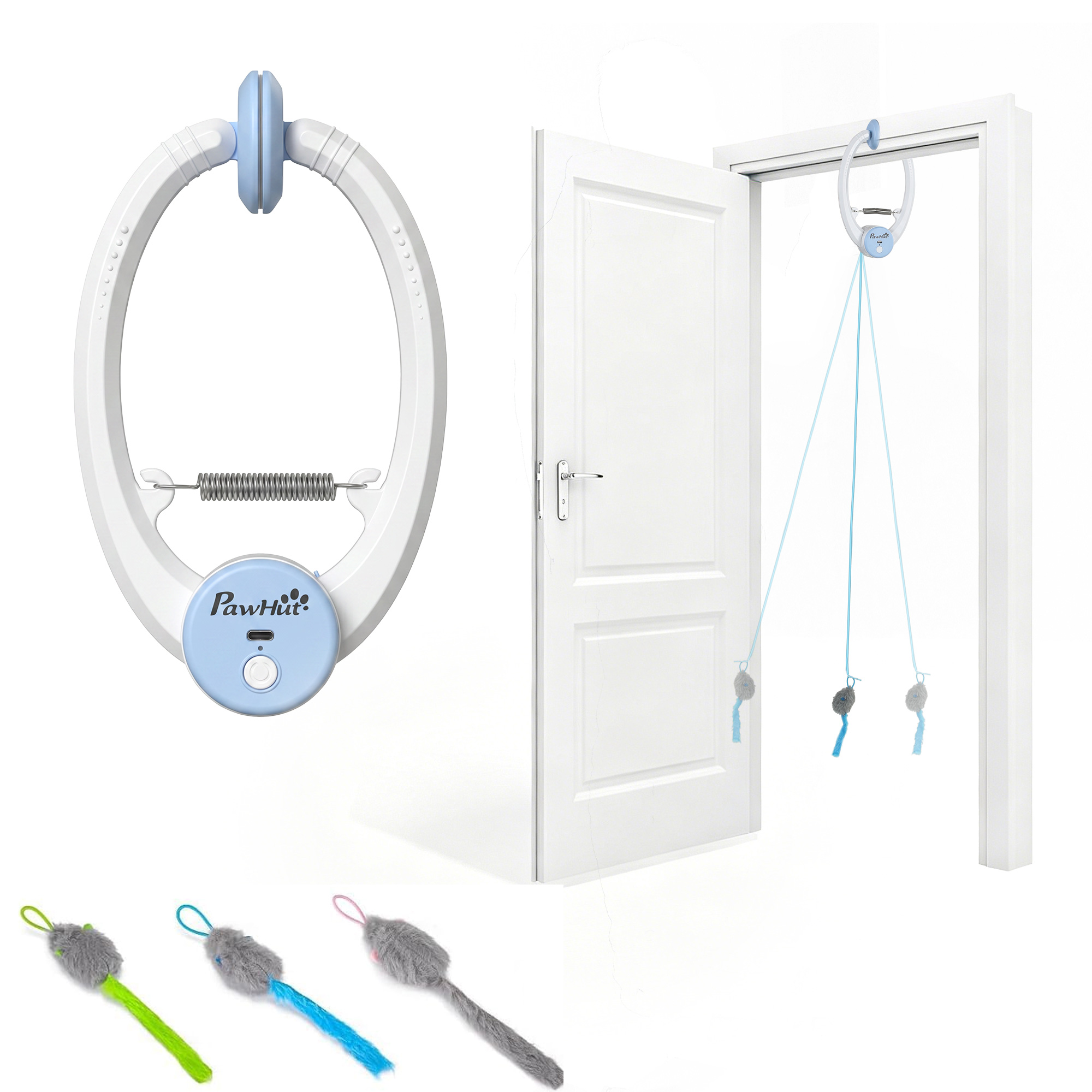 Jouet pour chat Vallon Douceur – blanc, bleu